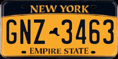 NY license plate GNZ3463