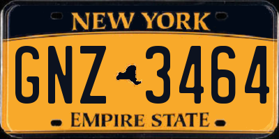 NY license plate GNZ3464
