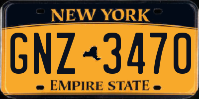 NY license plate GNZ3470