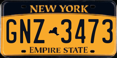 NY license plate GNZ3473