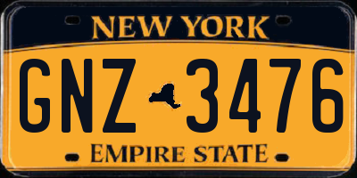 NY license plate GNZ3476