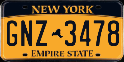 NY license plate GNZ3478