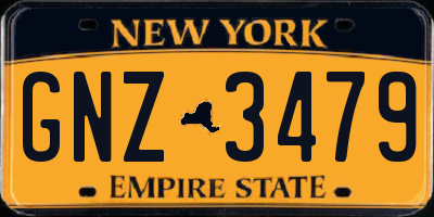 NY license plate GNZ3479