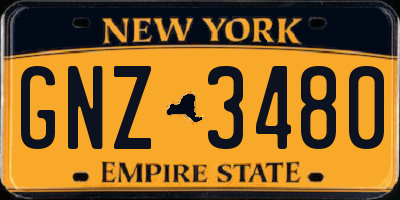 NY license plate GNZ3480