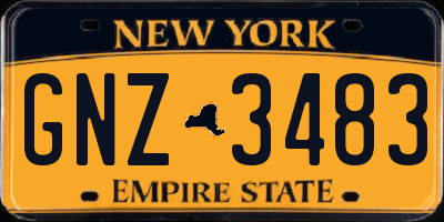 NY license plate GNZ3483