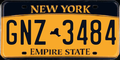 NY license plate GNZ3484