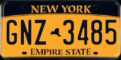 NY license plate GNZ3485