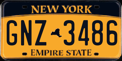 NY license plate GNZ3486