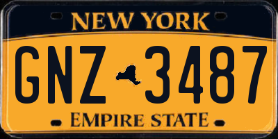 NY license plate GNZ3487