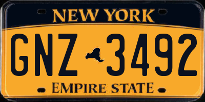 NY license plate GNZ3492