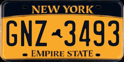 NY license plate GNZ3493
