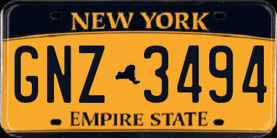 NY license plate GNZ3494