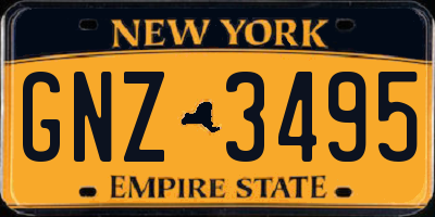 NY license plate GNZ3495