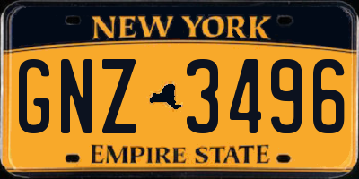 NY license plate GNZ3496