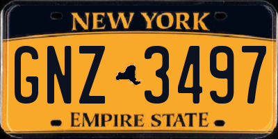 NY license plate GNZ3497