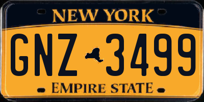 NY license plate GNZ3499