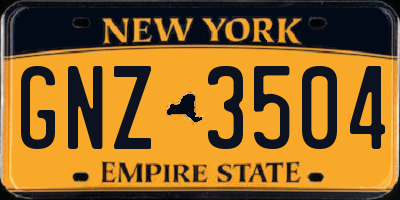 NY license plate GNZ3504