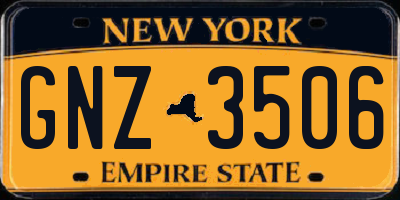 NY license plate GNZ3506