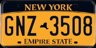 NY license plate GNZ3508
