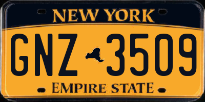 NY license plate GNZ3509