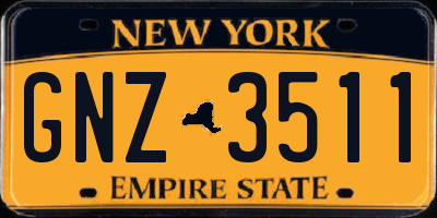 NY license plate GNZ3511