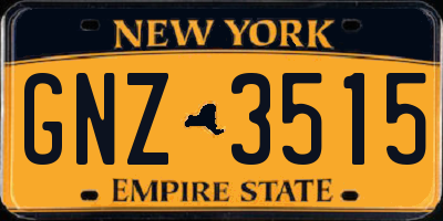 NY license plate GNZ3515