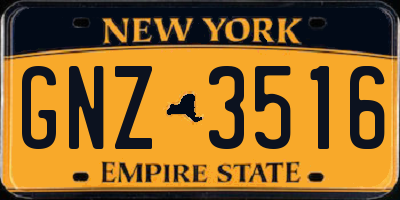 NY license plate GNZ3516