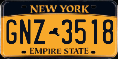 NY license plate GNZ3518