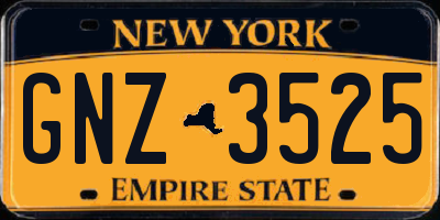 NY license plate GNZ3525