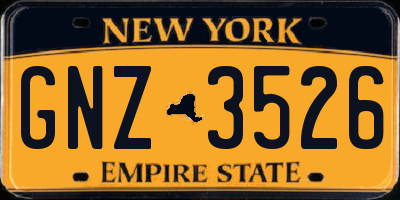 NY license plate GNZ3526