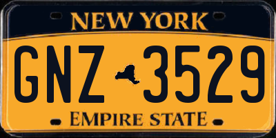 NY license plate GNZ3529