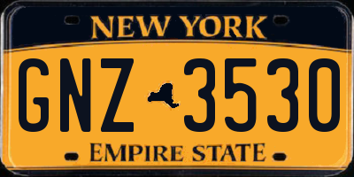 NY license plate GNZ3530