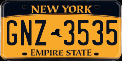 NY license plate GNZ3535