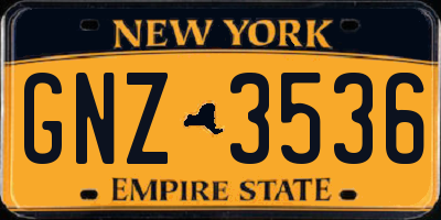 NY license plate GNZ3536