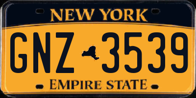 NY license plate GNZ3539