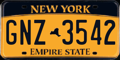 NY license plate GNZ3542