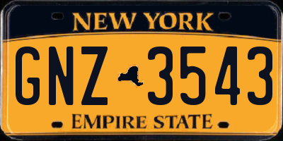 NY license plate GNZ3543