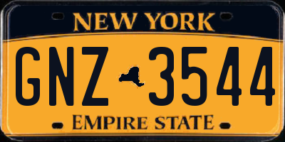 NY license plate GNZ3544