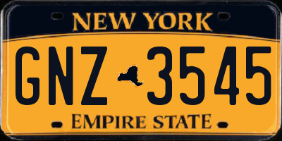 NY license plate GNZ3545