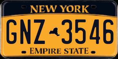 NY license plate GNZ3546