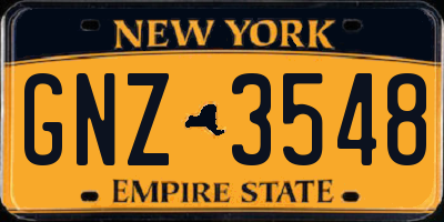 NY license plate GNZ3548