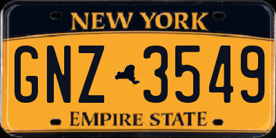 NY license plate GNZ3549