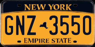 NY license plate GNZ3550