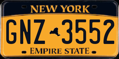 NY license plate GNZ3552