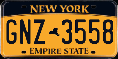NY license plate GNZ3558