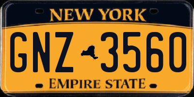 NY license plate GNZ3560