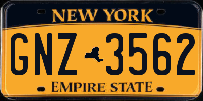 NY license plate GNZ3562