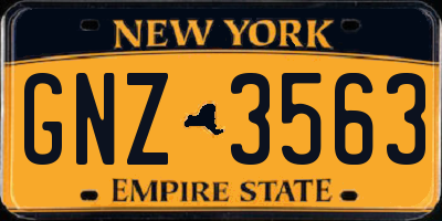 NY license plate GNZ3563
