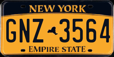 NY license plate GNZ3564