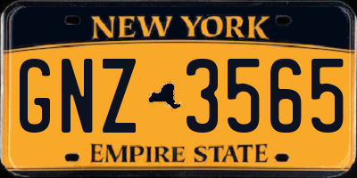NY license plate GNZ3565